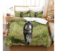 QDZHCPMYK Old Man Schnauzer Duvet Cover Set 3 PCS Hotel Quality Quilt Cover Bedding Sets Bed Covers with Pillowcases with Zipper Closure Ultra Soft Anti Allergic Microfiber King(220x240cm)