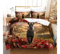 QDZHCPMYK Old Man Schnauzer Duvet Cover Set 3 PCS Hotel Quality Quilt Cover Bedding Sets Bed Covers with Pillowcases with Zipper Closure Hypoallergenic Soft Breathable Microfiber King(220x240cm)
