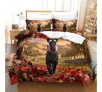 QDZHCPMYK Old Man Schnauzer Duvet Cover Sets 3 PCS Hotel Quality Quilt Cover Bed Sets Bed Covers with Pillowcases with Zipper Closure Breathable Stylish Comforter Super King(260x220cm)