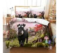 QDZHCPMYK Old Man Schnauzer Duvet Cover Sets 3 PCS Hotel Quality Quilt Cover Bedding Sets Bed Covers with Pillowcases with Zipper Closure Ultra Soft Hypoallergenic Microfiber Super King(260x220cm)