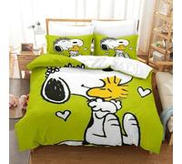 QDZHCPMYK Puppy 3D Printed Comforter Cover Set snoopy Duvet Cover Bedding Set for Kids Teens Boys Room Decor Microfiber Quilt Cover 3 Pcs with Pillow Case Hidden Zipper Double(200x200cm)