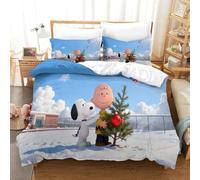 QDZHCPMYK Snoopy Duvet Cover 3 PCS Hotel Quality Quilt Cover Bedding Bed Covers with Pillowcases with Zipper Closure Breathable Stylish Comforter King(220x240cm)