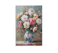 QDZHCPMYK Subshrubby Peony FlowerCanvas 3D Printing Murals,Chinese Style Living Room Decorations, Bedroom Paintings12x18inch(30x45cm)