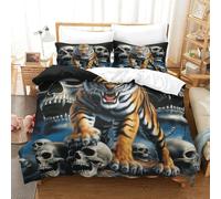 QDZHCPMYK Tiger Duvet Cover Sets 3 PCS Hotel Quality Quilt Cover Bedding Bed Covers with Pillowcases with Zipper Closure Hypoallergenic Soft Breathable Microfiber King（220x240cm）