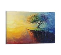 QDZHCPMYK Tree3D Printing Canvas Decorative Paintings, Oil Painting StyleAsian Wall Decorations, Chinese Art Hanging Paintings20x30inch(50x75cm)