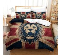 QDZHCPMYK Union Jack Duvet Cover Sets 3 PCS Hotel Quality Quilt Cover Bedding Bed Covers with Pillowcases with Zipper Closure Breathable Stylish Comforter Double（200x200cm）