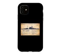 QE Class British WW2 Malaya Battleship Diagram Infographic Case for iPhone 11