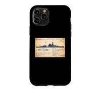 QE Class British WW2 Malaya Battleship Diagram Infographic Case for iPhone 11 Pro