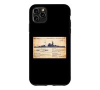QE Class British WW2 Malaya Battleship Diagram Infographic Case for iPhone 11 Pro Max