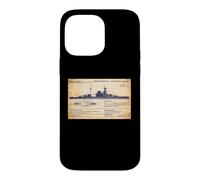 QE Class British WW2 Malaya Battleship Diagram Infographic Case for iPhone 14 Pro Max