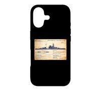 QE Class British WW2 Malaya Battleship Diagram Infographic Case for iPhone 17