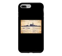 QE Class British WW2 Malaya Battleship Diagram Infographic Case for iPhone 7 Plus/8 Plus