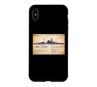 QE Class British WW2 Malaya Battleship Diagram Infographic Case for iPhone XS Max
