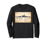QE Class British WW2 Malaya Battleship Diagram Infographic Long Sleeve T-Shirt
