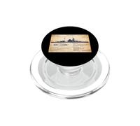 QE Class British WW2 Malaya Battleship Diagram Infographic PopSockets PopGrip for MagSafe