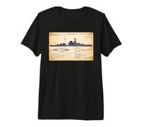 QE Class British WW2 Malaya Battleship Diagram Infographic Premium T-Shirt