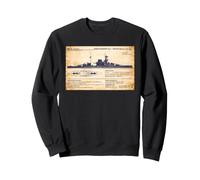 QE Class British WW2 Malaya Battleship Diagram Infographic Sweatshirt