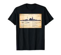 QE Class British WW2 Malaya Battleship Diagram Infographic T-Shirt