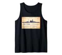 QE Class British WW2 Malaya Battleship Diagram Infographic Tank Top