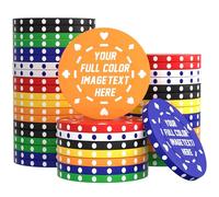 QEADEAYEA 50-500 Custom Poker Chips, 40mm 11.5 Gram Clay Casino Chips with Your Logo, Text or Image, Personalized Drink Tokens for Bar, Party, Tournaments, Golf Club or Events (Orange)