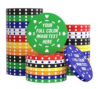 QEADEAYEA 50-500 Custom Poker Chips, 40mm 11.5 Gram Clay Casino Chips with Your Logo, Text or Image, Personalized Drink Tokens for Bar, Party, Tournaments, Golf Club or Events (Green)