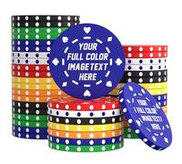 QEADEAYEA 50-500 Custom Poker Chips, 40mm 11.5 Gram Clay Casino Chips with Your Logo, Text or Image, Personalized Drink Tokens for Bar, Party, Tournaments, Golf Club or Events (Blue)