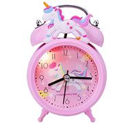 QearFun Unicorn Alarm Clock for Girls Kids, Cute Bedroom Decoration, Non Ticking Silent Second Hand, w/Backlight Super Loud Twin Bell, for Kids Toddlers Unicorn Gifts 2