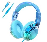 QearFun USB C Headphones Wired with Mic, 85/94dB Volume Limit, Foldable