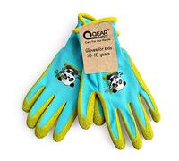 QEARSAFETY 1 Pair 10-13 years Preteen, Junior Garden Work Gloves,DIY Jobs,Outdoor, Knitted Liner, Latex Rubber Palm Coated For Water/Dirty Resistance and Grip (Blue 10-13 years)