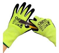 QEARSAFETY 1 Pair Cut Resistance Safety Gloves, Hi-visibility Color, Durability, Nitrile Foam Palm Coated, TouchScreen, Good Arabsion&Grip (S)