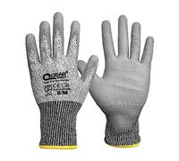 QEARSAFETY 10 Pairs Lightweight Cut Protect Level 3 Work Gloves, HPPE Yarn Lnitted Liner, Thin PU Coated Palm, Breathable, Comfort, Assembling, DYI,9/L