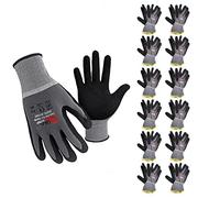 QEARSAFETY 12 Pairs Microfoam Nitrile Rubber Palm Coated Work Safety Gloves, Breathable, Abrasion, Logistics, Warehouse, General Purpose Use, TouchScreen, Gray Color, Women Size 7 (Small)…