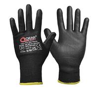 QEARSAFETY 2 Pairs Black Blade Cut 5 Work Safety Gloves, Thin PU Palm Coated, Sharp Edge Cut Risk Protect, Breathable, Comfort, Grip, Multi-Function Use (M)