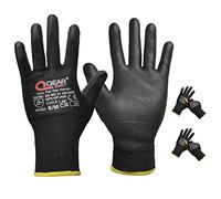 QEARSAFETY 2 Pairs Cut 5 Work Safety Gloves, Thin PU Palm Coated, Blade Cut, Sharp Edge Cut Risk Protect, Dexterity, Comfort, Grip (L)