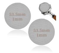 QEAS 2PCS 53.5mm Espresso Puck Screen, 1.7mm Thickness 150μm Reusable Stainless Steel Coffee Puck Screen, Compatible with Sage Breville Machines, Barista Accessories
