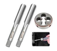 QEAS 3PCS M12 x 1.25mm Metric Tap and Die Set, Easy to Use, Tap and Die Set Fine Threading Tapping Tools for Repair