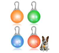 QEAS 4 PCS LED Dog Collar Light, Light Up Dog Collars Tag, 3 Light Modes Adjustable Flashing Frequency, Dog Lights for Night Walking, Running,Camping