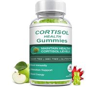 QEBIDVL 60 Cortisol Gummies, Enhance Your Social Appeal and Self-Confidence, Vegan and Gluten-Free, GMO-Free, Apple Flavour - 30 Servings