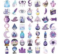 QEBSJSKL Midnight Magic Witch Stickers, 50 Pcs