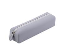 QEBSJSKL Silicone Pencil Case,Small School Stationery Pouch,Travel Cosmetic Storage Bag,Make Up Brushes Holder Case,Safe Odourless and Eco-Friendly Silicone Pen Case (Gray)