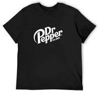 QECEOG Dr Pepper Old Retro Drinking Cola T-Shirt Mens Black