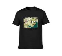 QECEOG Men's Summer T-Shirt Friendship Salad Fingers Joke Funny Hand wash Recommended Black