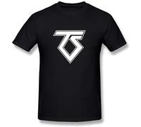 QECEOG Men's Twisted Sister Logo T Shirt Black
