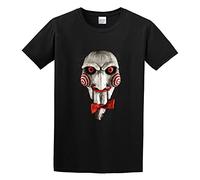 QECEOG Unisex T-Shirt Saw Jigsaw Horror Torture Movie Fan Black