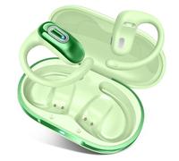 Qecnato Open Ear Headphones, Bluetooth 5.4 Wireless Earbuds, 50H, Air Conduction Ear Buds, HD Stereo Bass Over Ear Earphones with Earhooks, Ultra-Comfort Secure Fit, IPX7 Waterproof Headset, Green