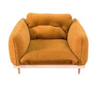 Qectial 1:12 Scale Dollhouse Armchair Decorative Miniature Sofa Tiny Model, 10x8x6.5cm, Orange