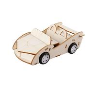 Qectial 3 D Wooden Puzzle Car DIY Assemble Collectible Developing Intelligent Early