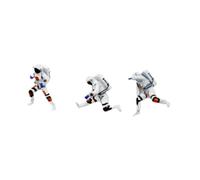 Qectial 3PCS Hand Painted Astronaut Figurine, 1/64 Resin Astronaut Sculpture Figure, Astronaut Statues for Tabletop Shelf Miniature Spaceman Statue for DIY Fairy Garden Car Interior Decor, Style B