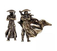 Qectial 3x2x Miniature People Figurines Desktop Ornaments Art Crafts Vintage Style Unique Room Decor Car Accessories Kung Fu Characters, 4 Pcs