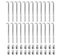 Qectial 48 Pieces Banjo Tuning Nut Hook Set Banjo Hooks Nuts Kit Hardware Replacement Bracket Parts Chrome Finish Resistant Balanced Setup suitable for repair maintenance home practice